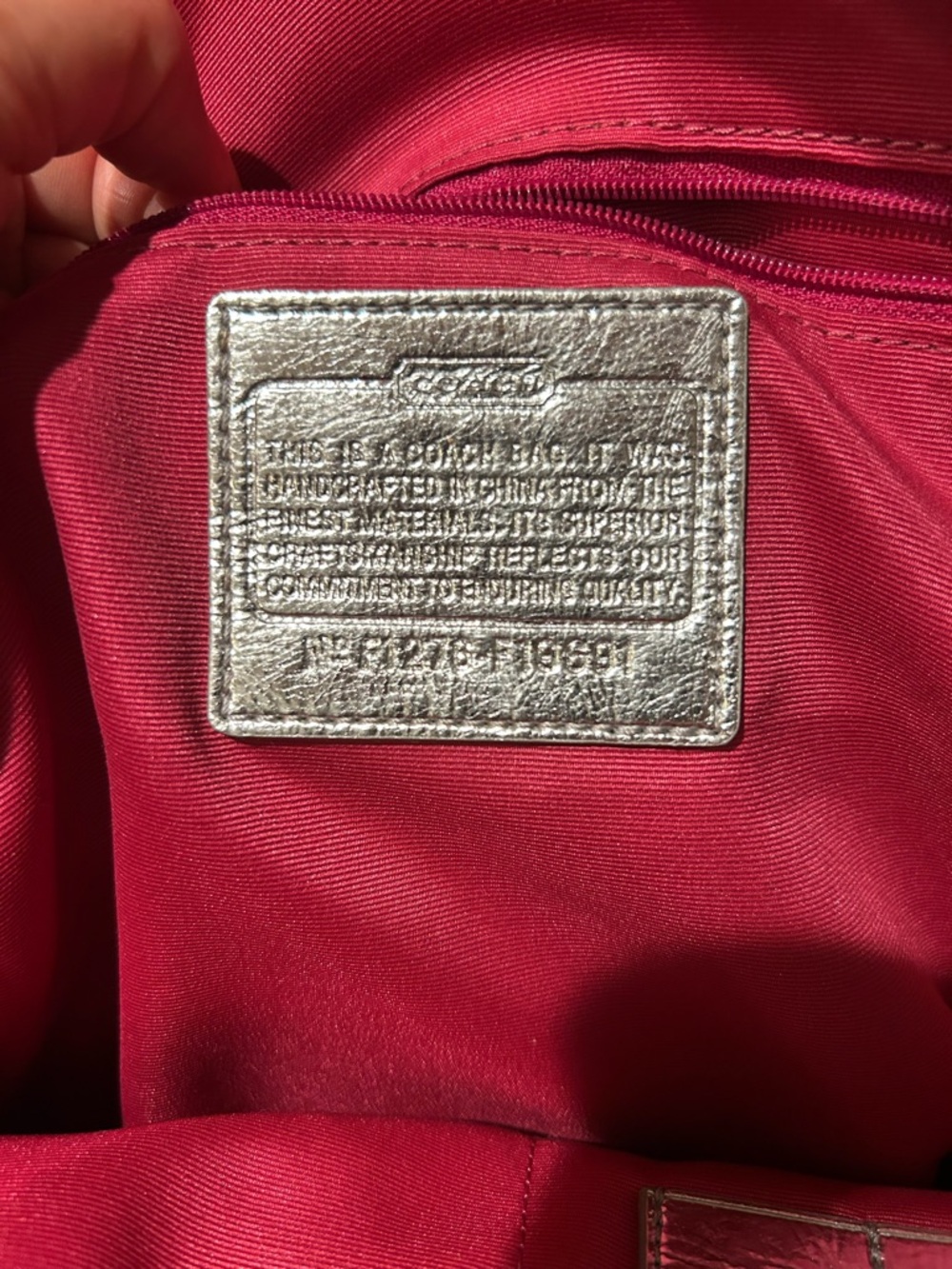 Coach Denim Poppy Signature Silver Stripe Backpack EUC - Picture 4 of 12